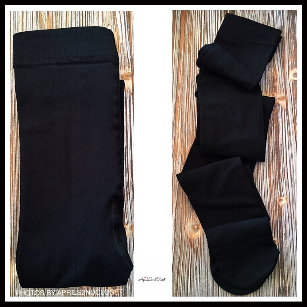 BLACK FLEECE LINED TIGHTS - Picture 7 of 8